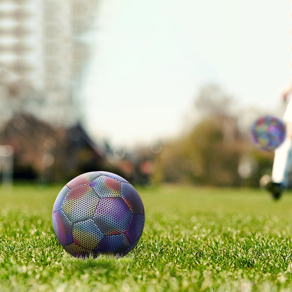 Reflective Glowing Soccer Ball For Men Holographic Glowing Soccer Ball Light Up Holographic Soccer Ball Luminous