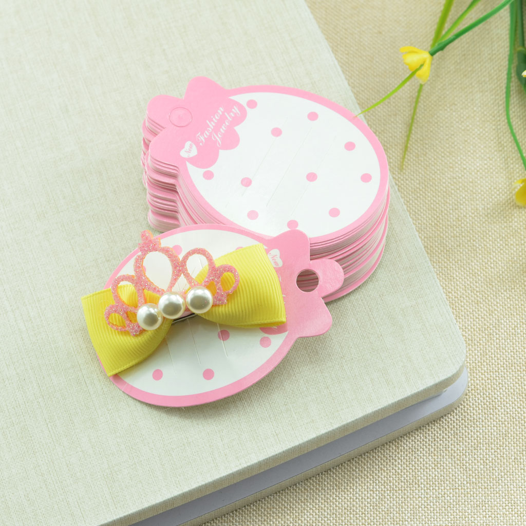 50 Piece Strawberry Shape Paper Kids Hair Clip Hairpin Barrette Jewelry Display Cards