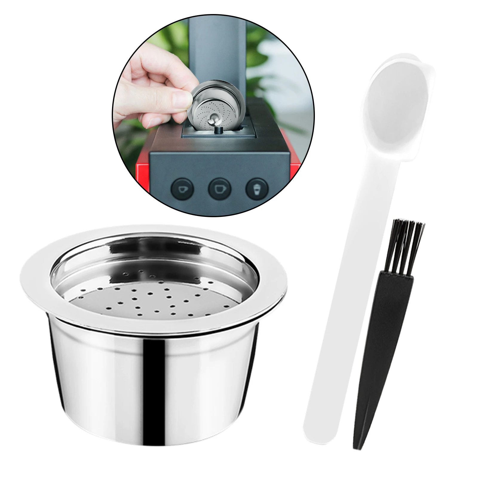 Stainless Steel Coffee Capsule For ALDI Expressi Refillable K-fee Coffee Pod Filters Brush Spoon