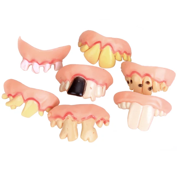 5 Pieces Different Style Fake Teeth Toy Funny Fake False Teeth  Denture