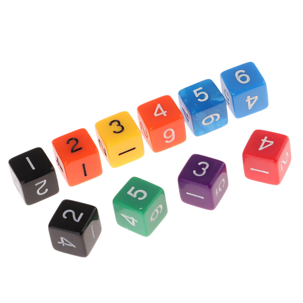 16mm 1-6 Dices Set Colors D6 Die For  RPG Game Accessory