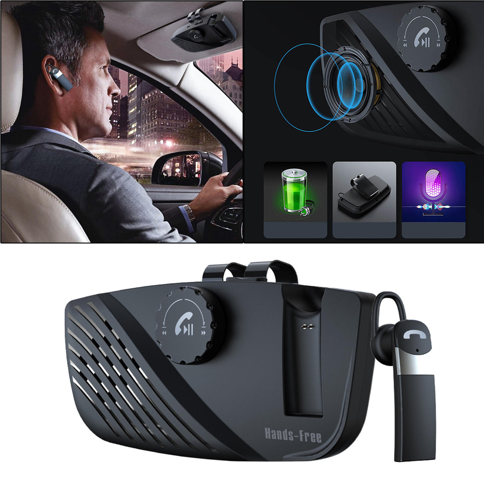 Car Bluetooth Speakerphone Portable In 