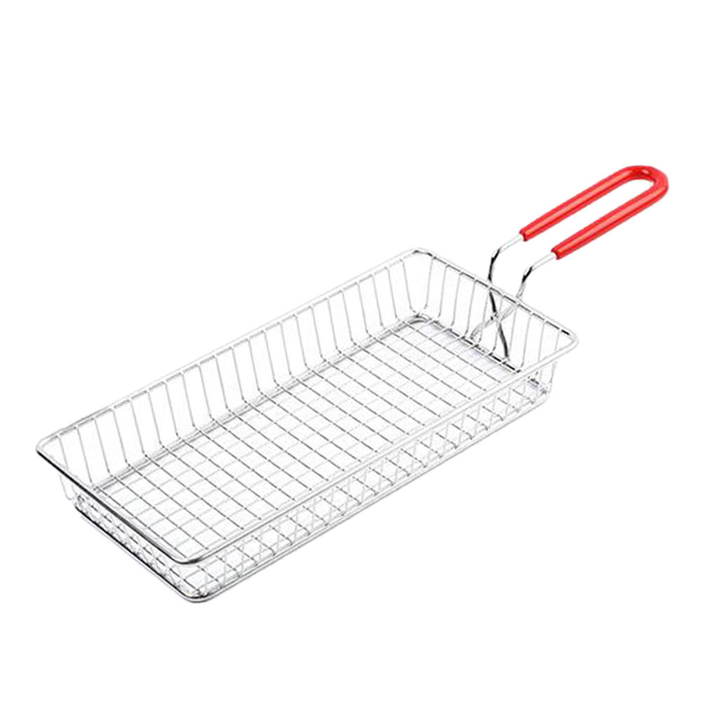 Rectangle Stainless Steel Mesh Strainer Basket for Fried Food Vegetable Tool