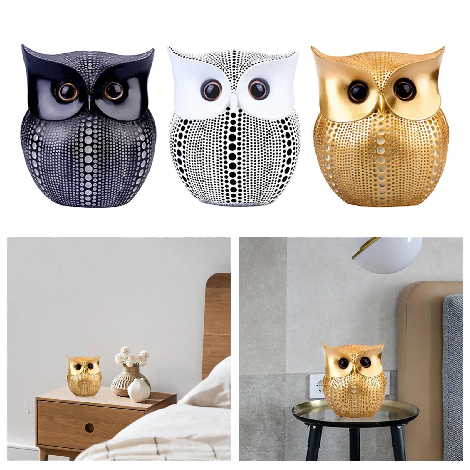 Creative Piggy Bank Owl Shaped Figurines Art Decoration Money Saving Box Ornament Miniatures Handcraft Nordic Style Kids Gifts