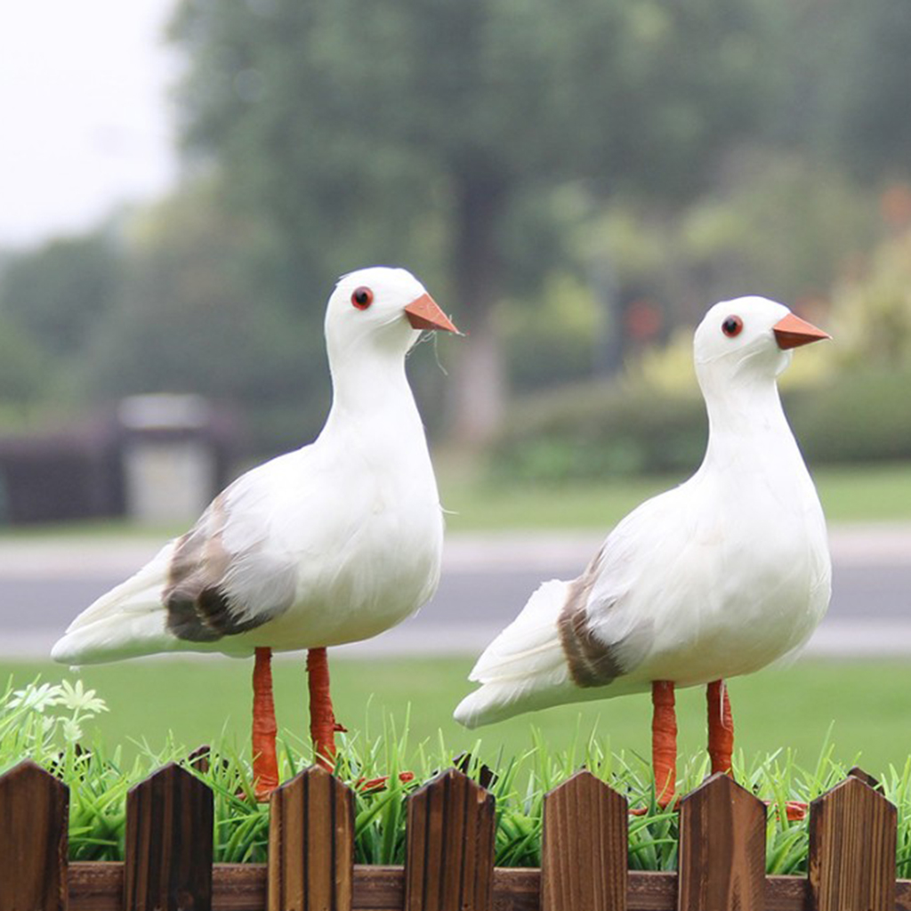 1PC ARTIFICIAL STANDING SEAGULL STATUE SCULPTURE FOR HOME GARDEN SHOP