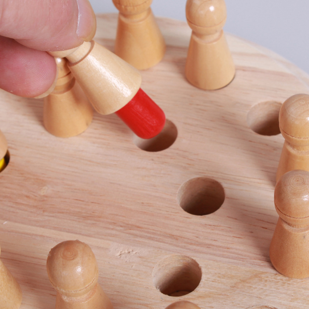 Kids Wooden Memory Match Stick Chess Fun Color Game Board Puzzles Educational Toy Cognitive Ability Learning Toys for Children