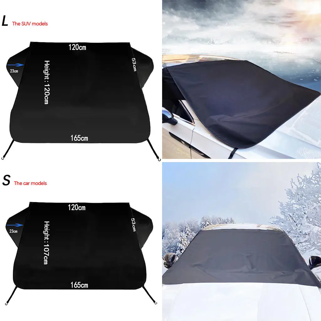 Outdoor Car Windshield Snow Cover Waterproof Windproof Sun Shade Snow Ice Cover Dust Cover Protector Fits for Snow Ice