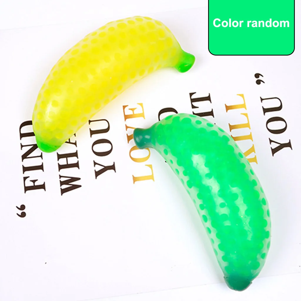 Novelty Fruit Jelly Water Squishy Fidget Banana Stress Reliever Toys Gifts