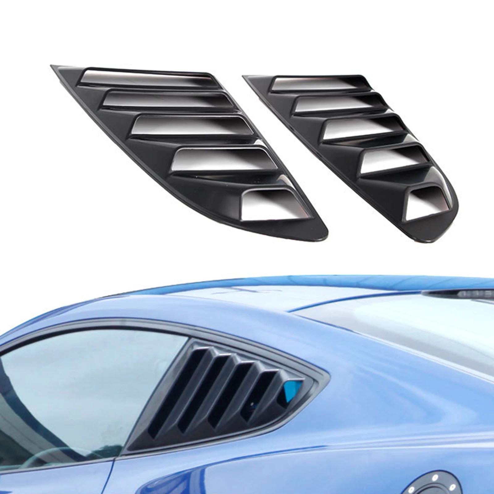 Sporthfish Matte Black ABS Rear Window Louvers and Quarter Side Window Scoop Louvers Fits for Ford Mustang 2015 2016 2017 2018 