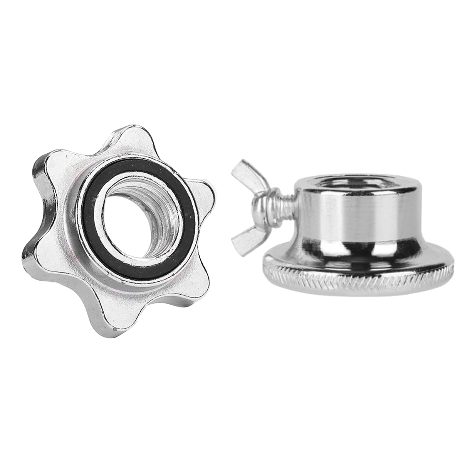 Spin-lock Dumbell Nut Barbell Bar Collar Screw TAOJIN Hexagon Nut Barbell Hexagon Nut Solid Steel Clamps Dumbell Weight Lifting Accessories Metal,silver 