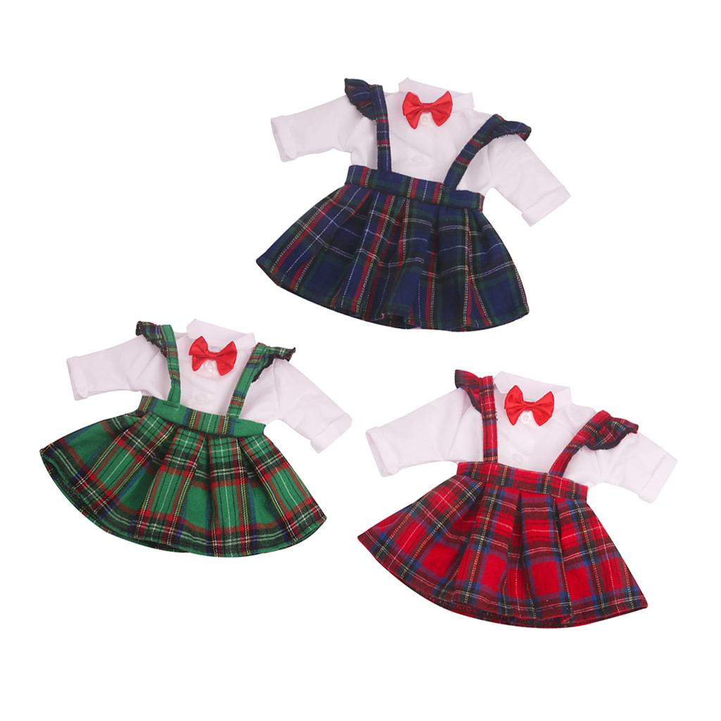 Doll Girl Clothes, Doll Students School Uniform 2-Piece Set for 18inch American Doll Clothing Pretend Play Toy