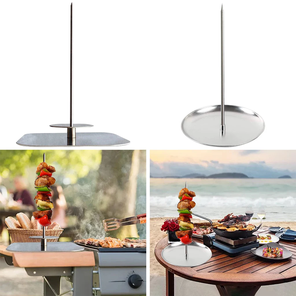 Vertical Brazilian Barbecue Skewer Stand Stainless Steel Removable Al Pastor Stick Gyro Spit Shawarma Stand Hack Grill