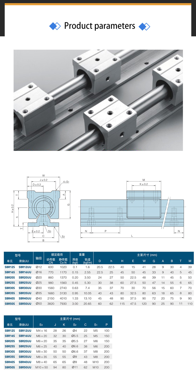 linear com 300mm, 400mm, 500mm, 600mm, 700mm,