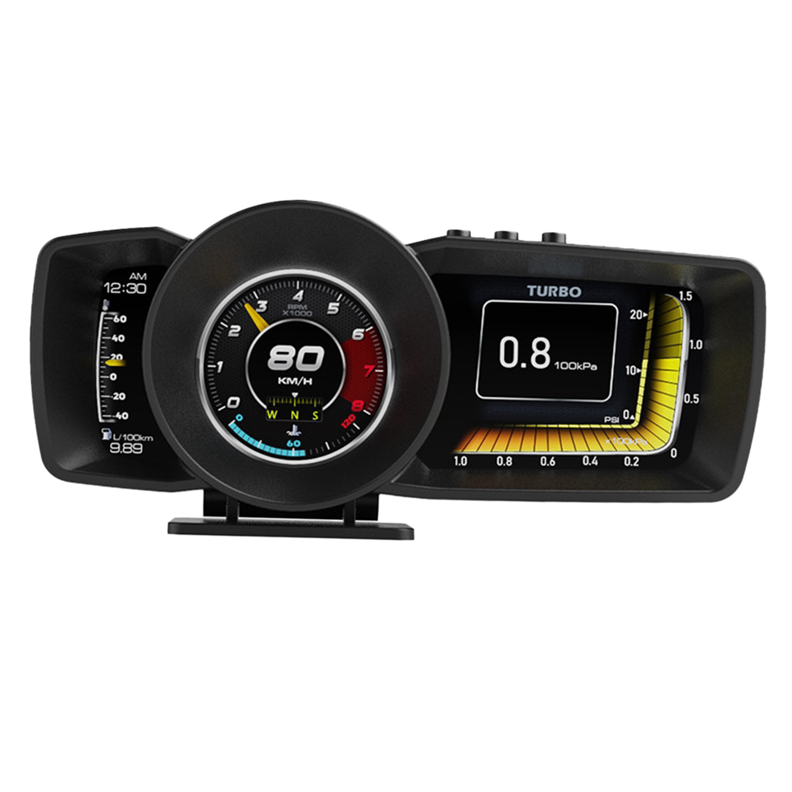 Car Head-Up Display OBD 2 GPS Interface Vehicle Speed MPH KM/h Engine RPM Oil Temperature Fuel Injext Ignition