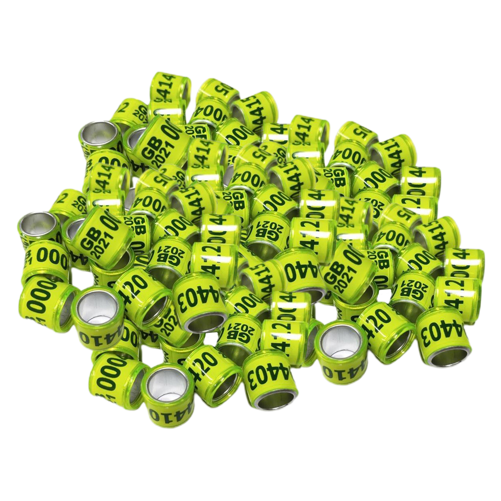 100Pcs 2021 Aluminium Bird  Racing Pigeon Foot Rings Bands 8mm Reusable