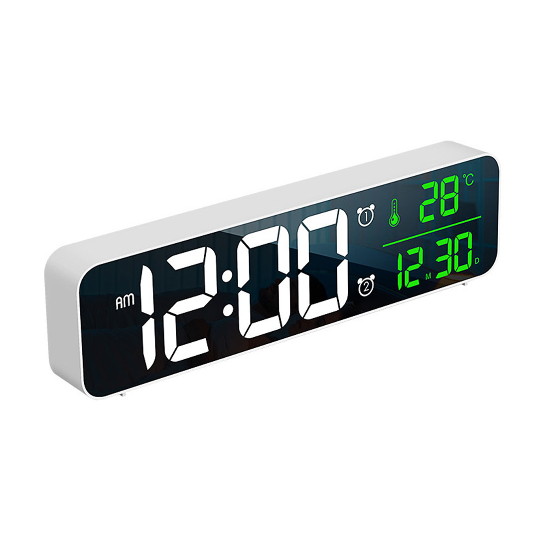 Alarm Clock Bedroomled Desk Clock With Usb Port Digital Mirror Alarm Clock For Bedrooms Snooze Function Electronic Desk Clocks Styleawhite
