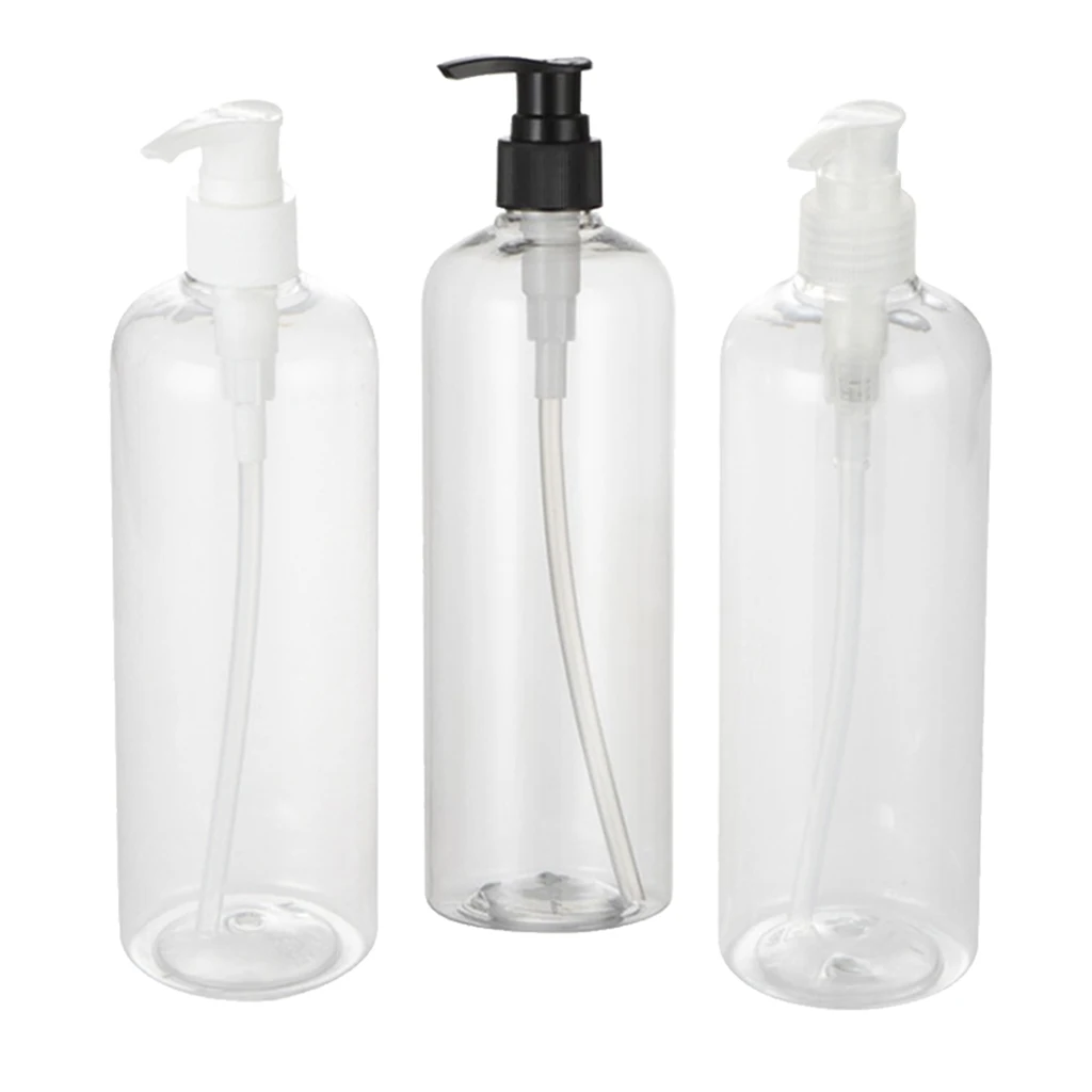 5x Empty Plastic Shampoo Conditioner Pump Bottle Refillable Dispenser 500ml