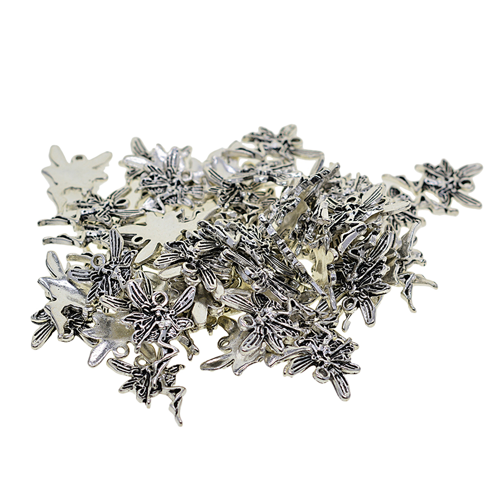 50pcs Silver Plated Charm Pendants,Sliver Jewelery Connector Craft