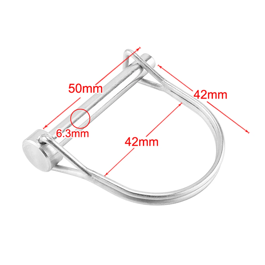 Heavy Duty Trailer Coupler Safety Pin 1/4Inch 6mm Dia x 2Inch 50mm 70mm D Ring Round Arch Locking Lock Pin For Marine Trailers