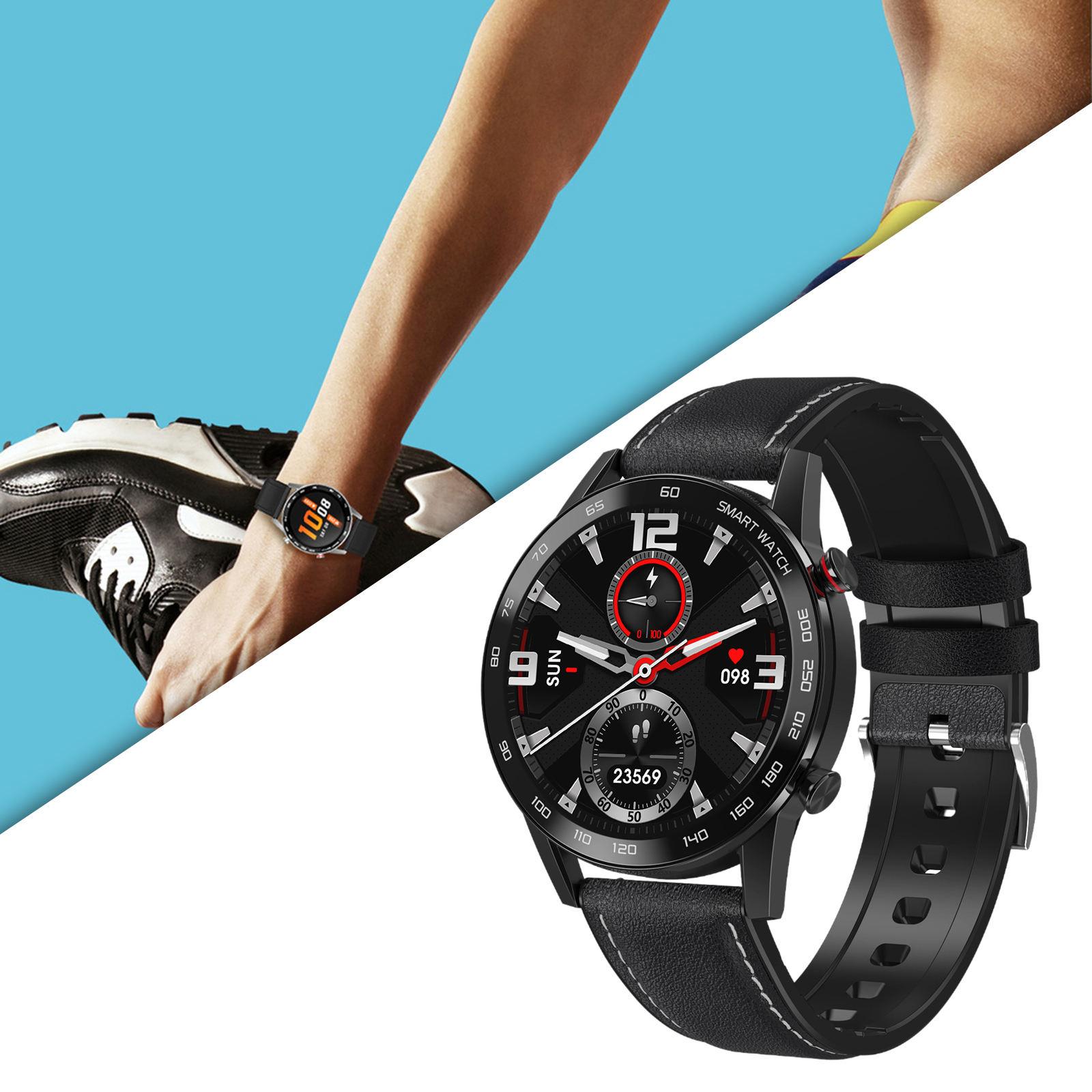 Smart Sports Watch Step Counter Built-in Sports Apps Fitness Tracker Smartwatch for Men Women