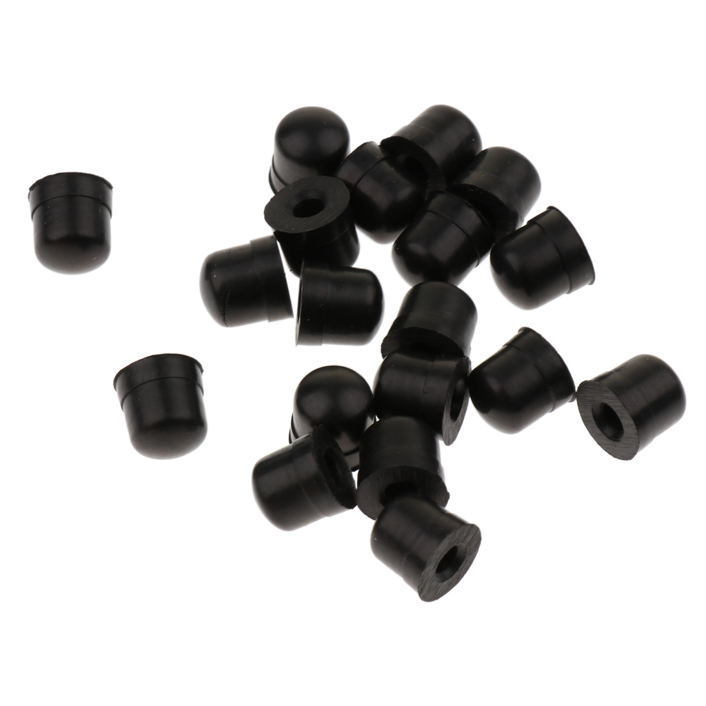 20 Pcs Silicone Trombone Slide Bow Rubber End Tip Bumper for Trombone Brass Instrument Repair Accessories Black