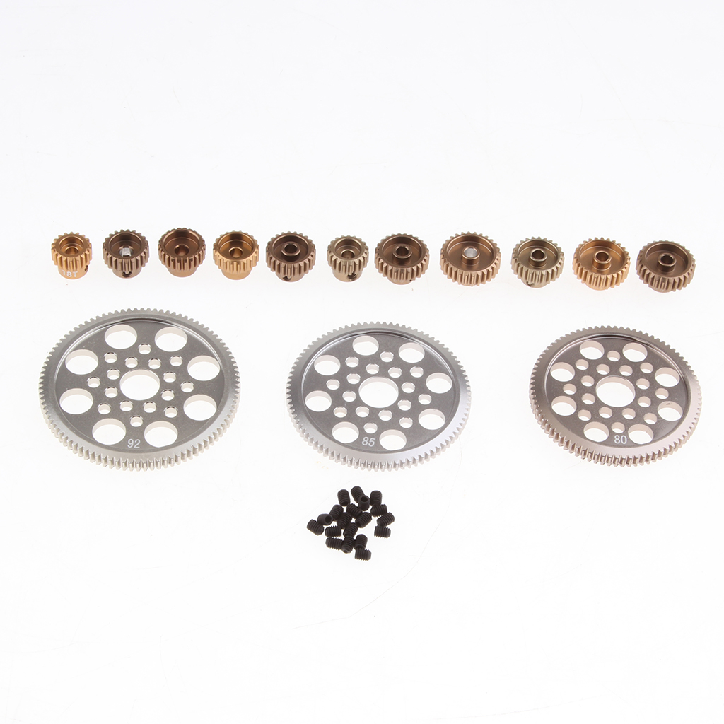 14PCS Motor Pinion Gear 18T 19T 20T 21T 22T 23T 24T 25T 26T 27T 28T 92T 85T 80T RC Parts for 1/10 RC  Car Accessory