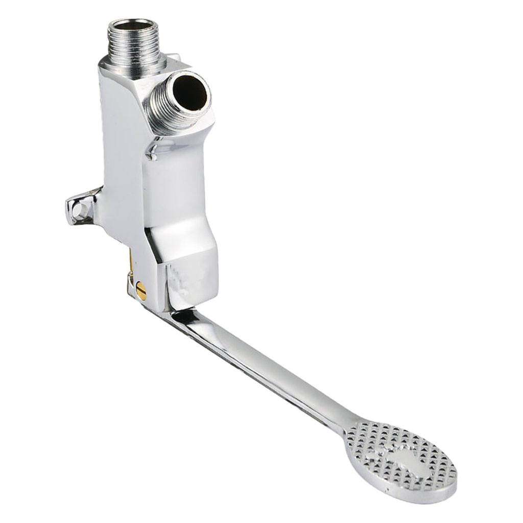 Switch Control By Floor Single Brass Foot Pedal Valve Polished Basin Faucet Single Cold Tap
