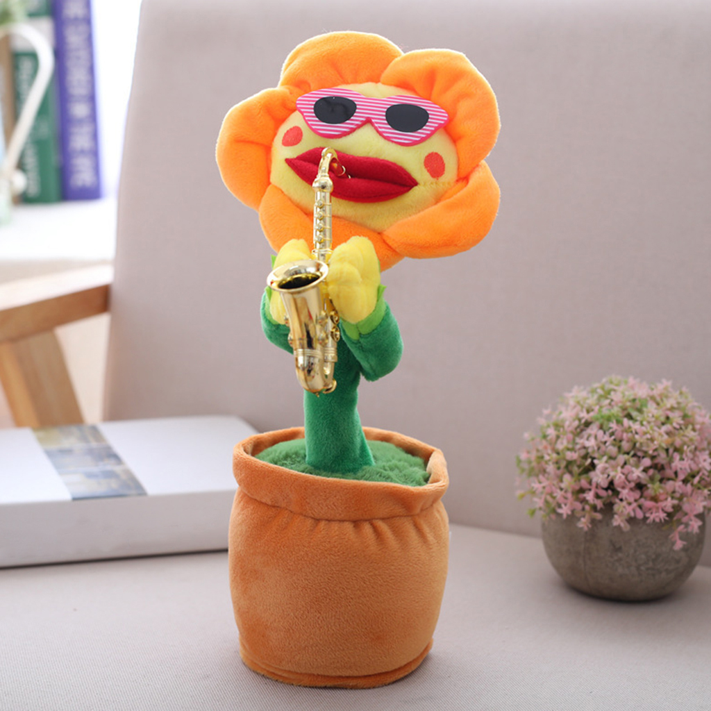 Musical Singing and Dancing  Pot Soft Plush Funny Saxophone Kid Toy