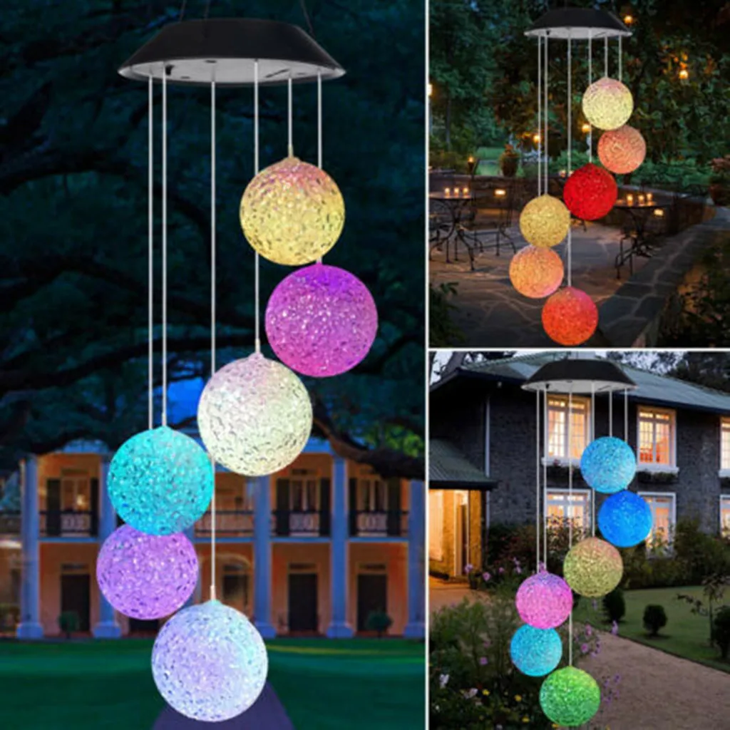 Solar Power Color-Changing LED Angel Wind Chimes Room Yard Garden Decor Lamp New 