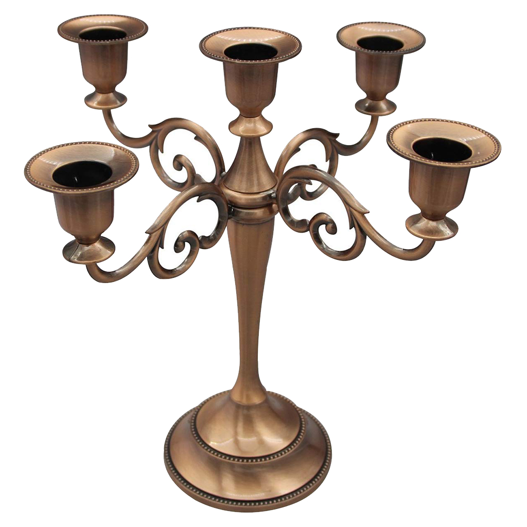 Candlestick With 5 Metal Candles With Candlestick Wedding Candle Holder