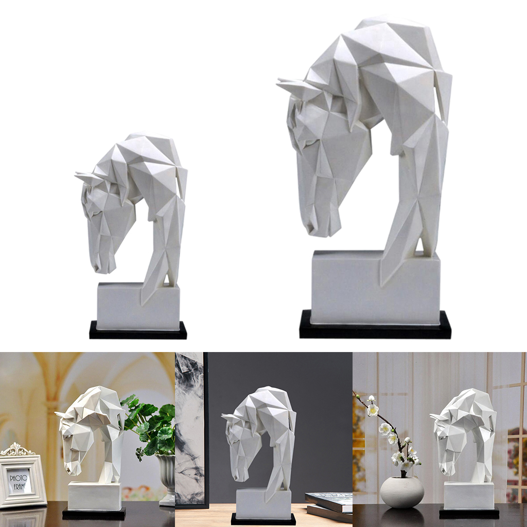 Modern Art Horse Head Sculpture Ornament Figurine Statue Bedroom Decor