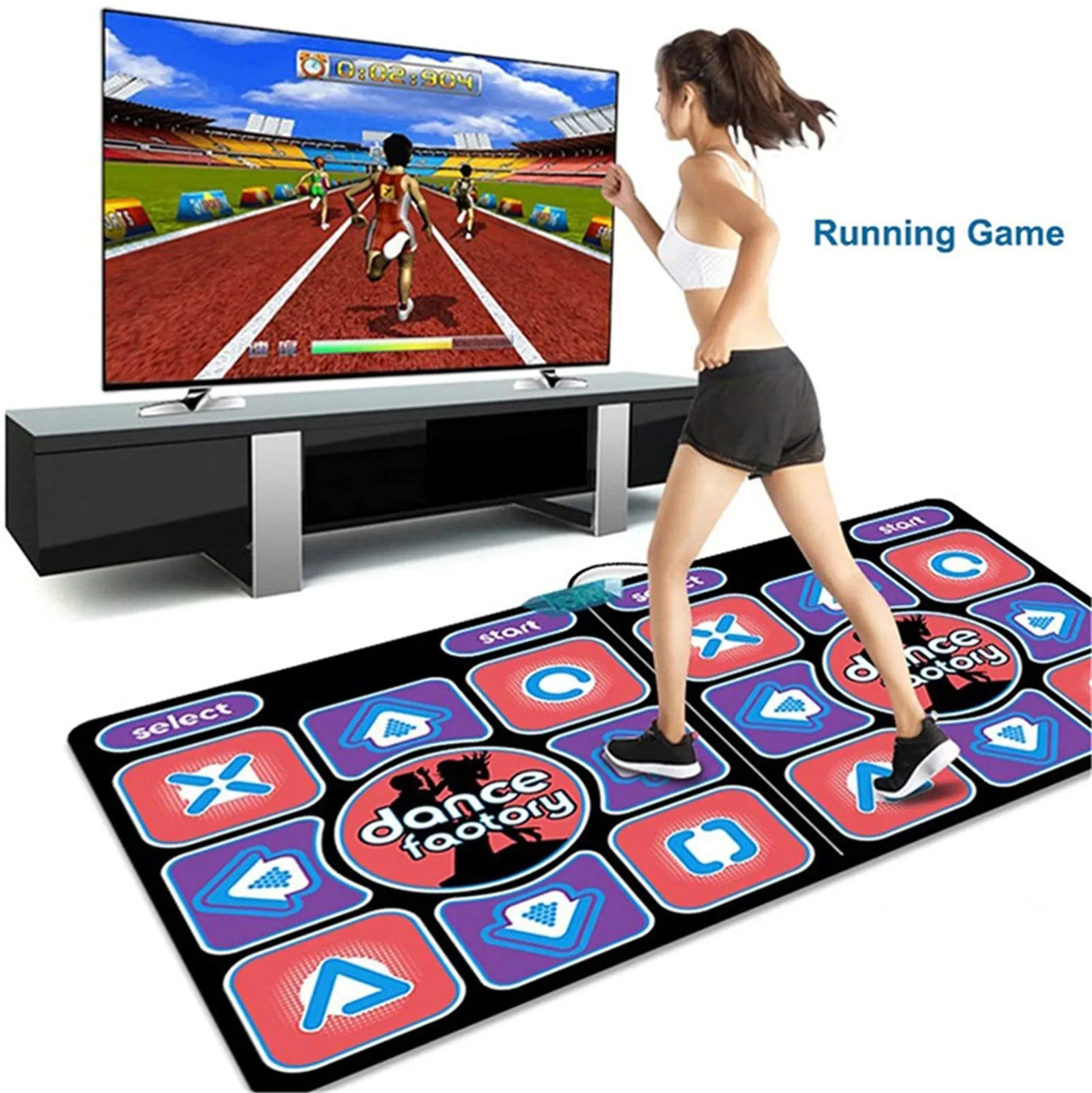 Dancing Step PC TV Household Game Dance Pad Anti-Slip Wear Resistant Wireless Double Dancing 2 Remote Controller Yoga Fitness Body Building MapleMiss Double Game Dance Mat Purple 