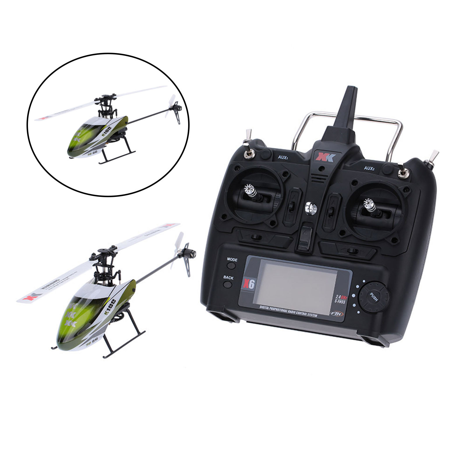 XK K100 6CH 3D 6G System Brushless Motor RC Helicopter with Transmitter