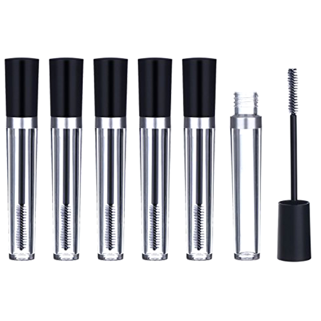 7.5ml Empty Mascara Tube with Wand Eyelash Oil Container Bottle Funnels 6Set