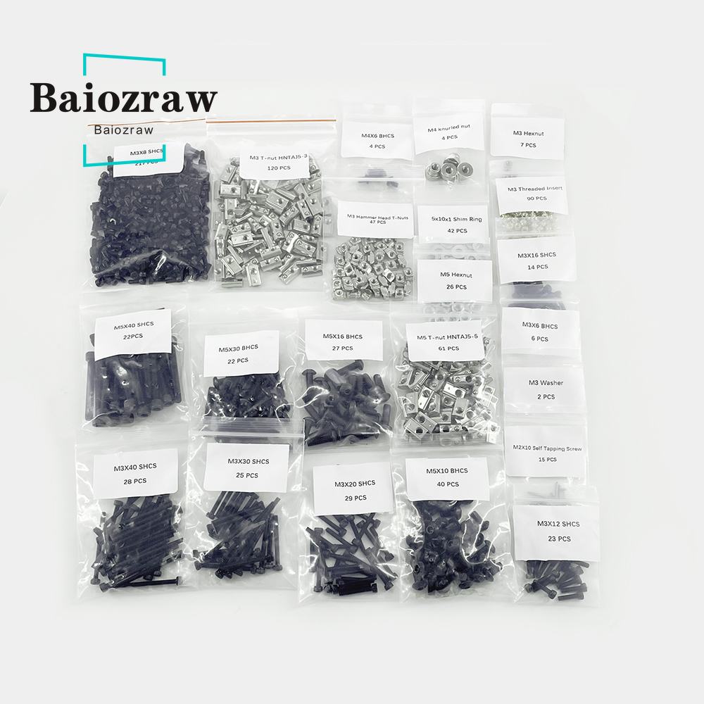 baiozraw parafusos de impressora kit completo diy projeto parafusos parafusos porcas kit completo para voron peças