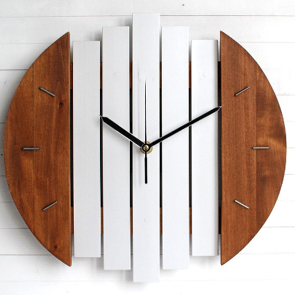 12-inch Wall Clock Steampunk Wooden Silent Bedroom Shops Cafe Decoration