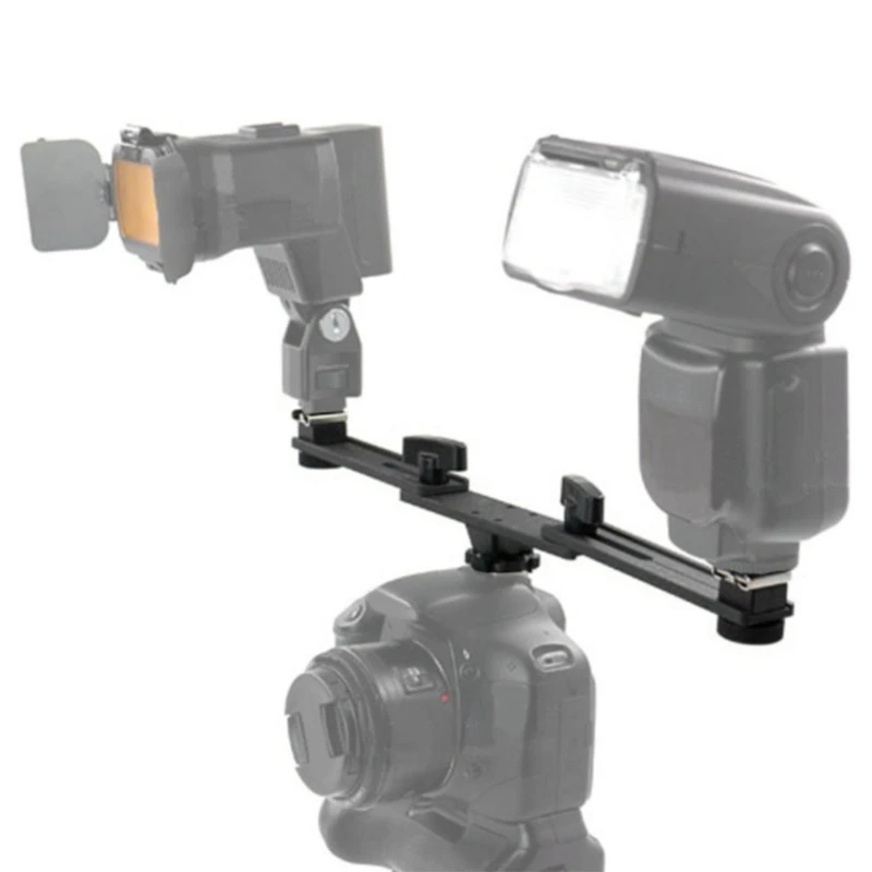 Doppelte Hot Shoe Mount Dual Halterung für DV Kamera Lampe Speedlight Flash 
