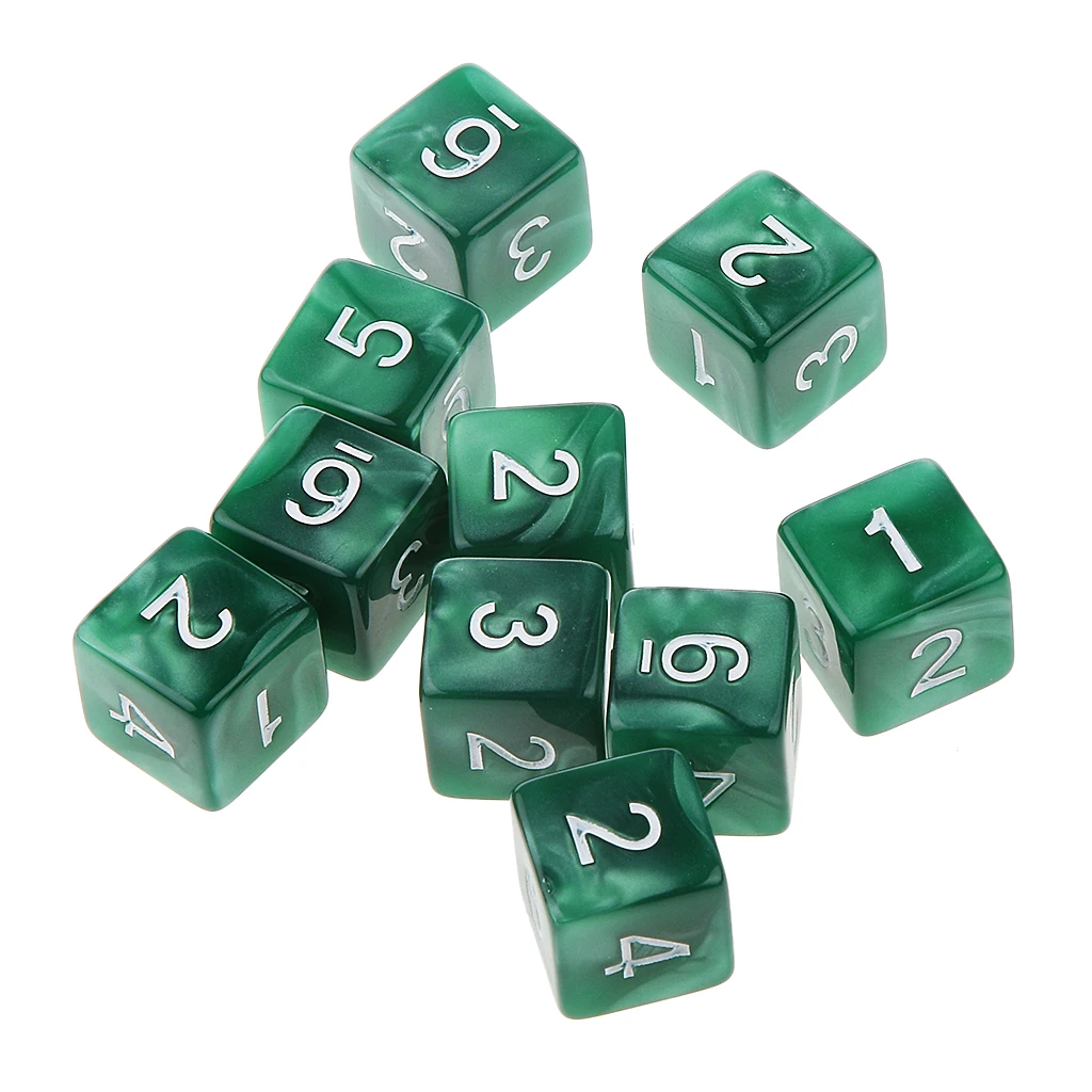 MagiDeal 10pcs Multi-Sided Dice D6 D10 D12 Dice Playing D&D RPG Party Games Dices Digital Game Board Dices