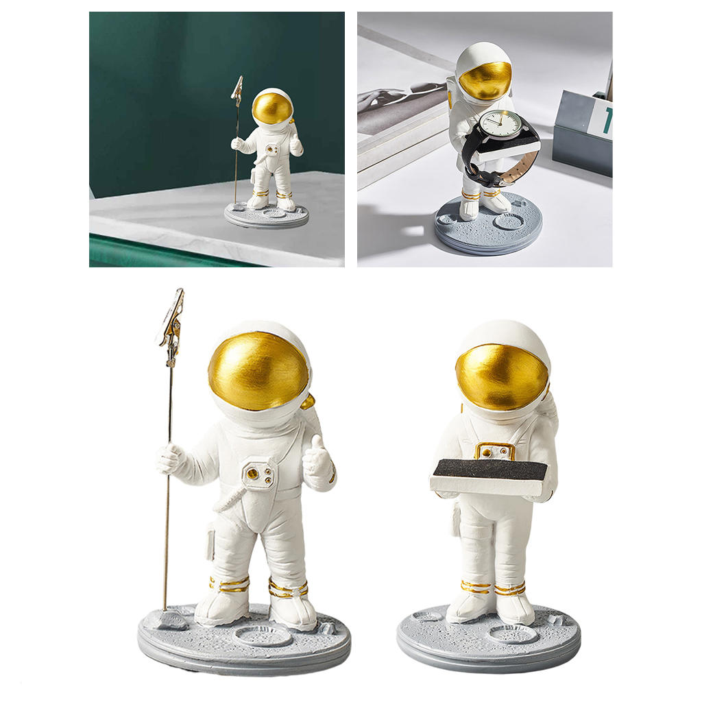 Cute Astronaut Sculpture Storage Rack Display Stand Sculpture Decor Crafts Resin for Bookshelf Living Room Bar Table Children