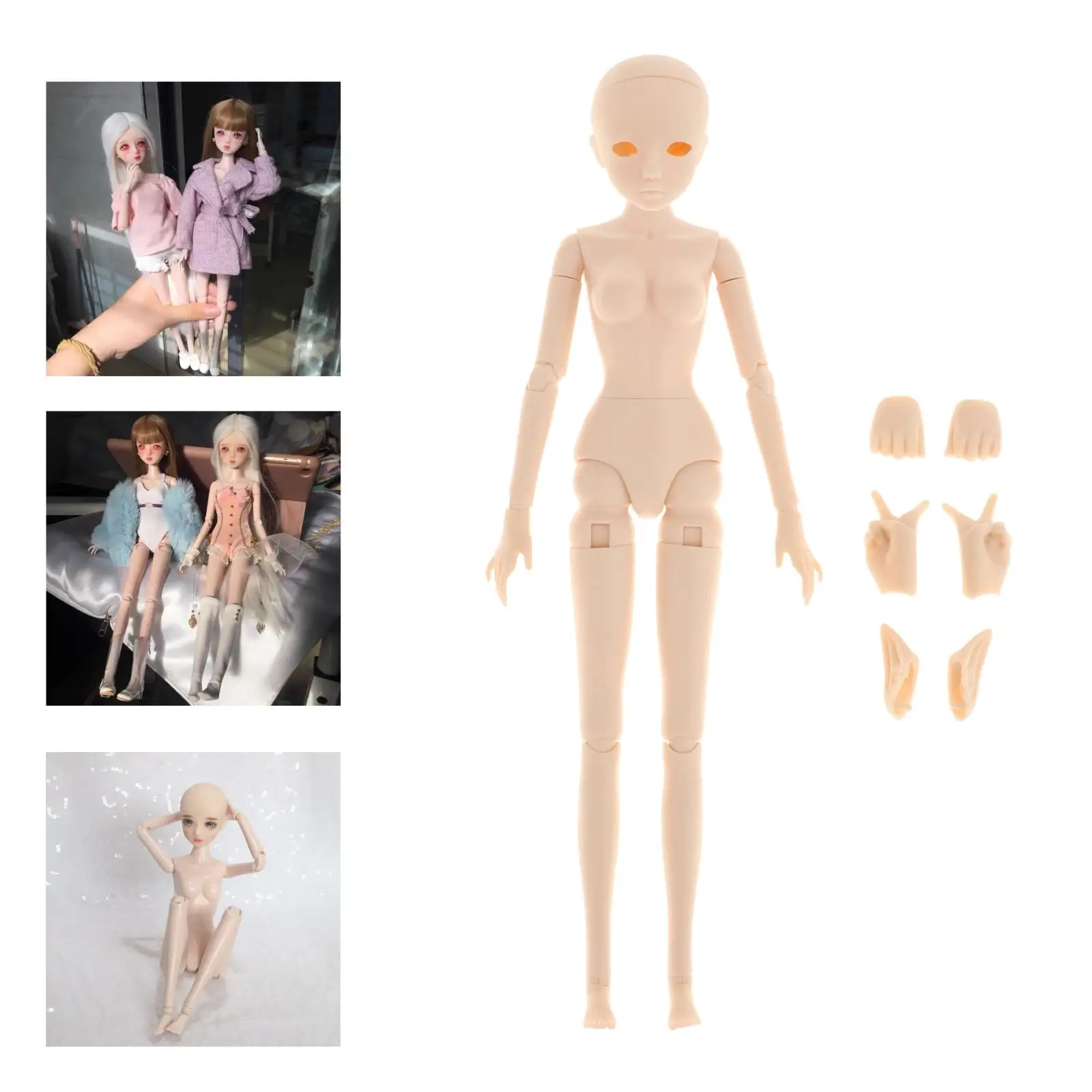 1/6 BJD Girl Doll Body 22 Joints DIY Female Naked Dolls Toys Soft ABS DIY Dress Up Toys Gifts for Children 