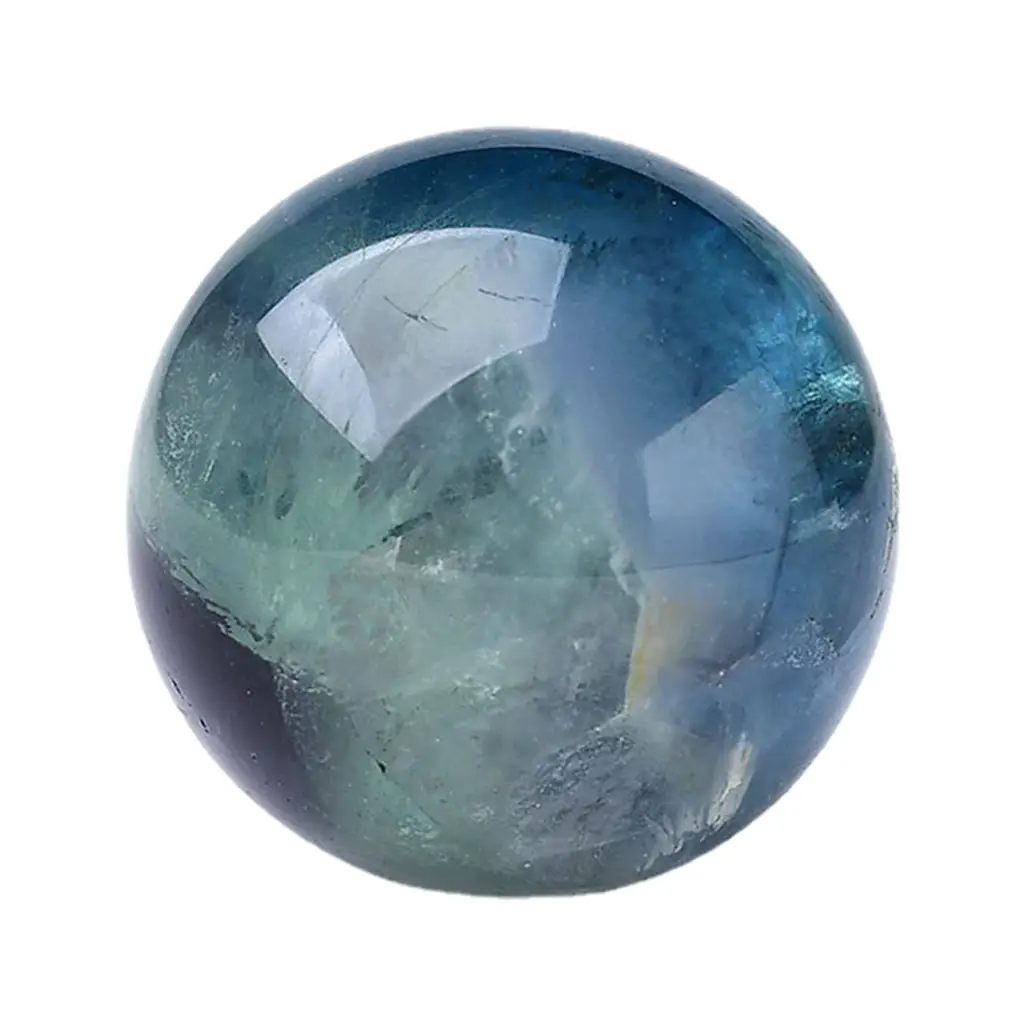 Crystal Ball Natural Highly Protective Ornamental Stone Energy Decoration Accessories GEM Fluorite Sphere Quartz for Meditation