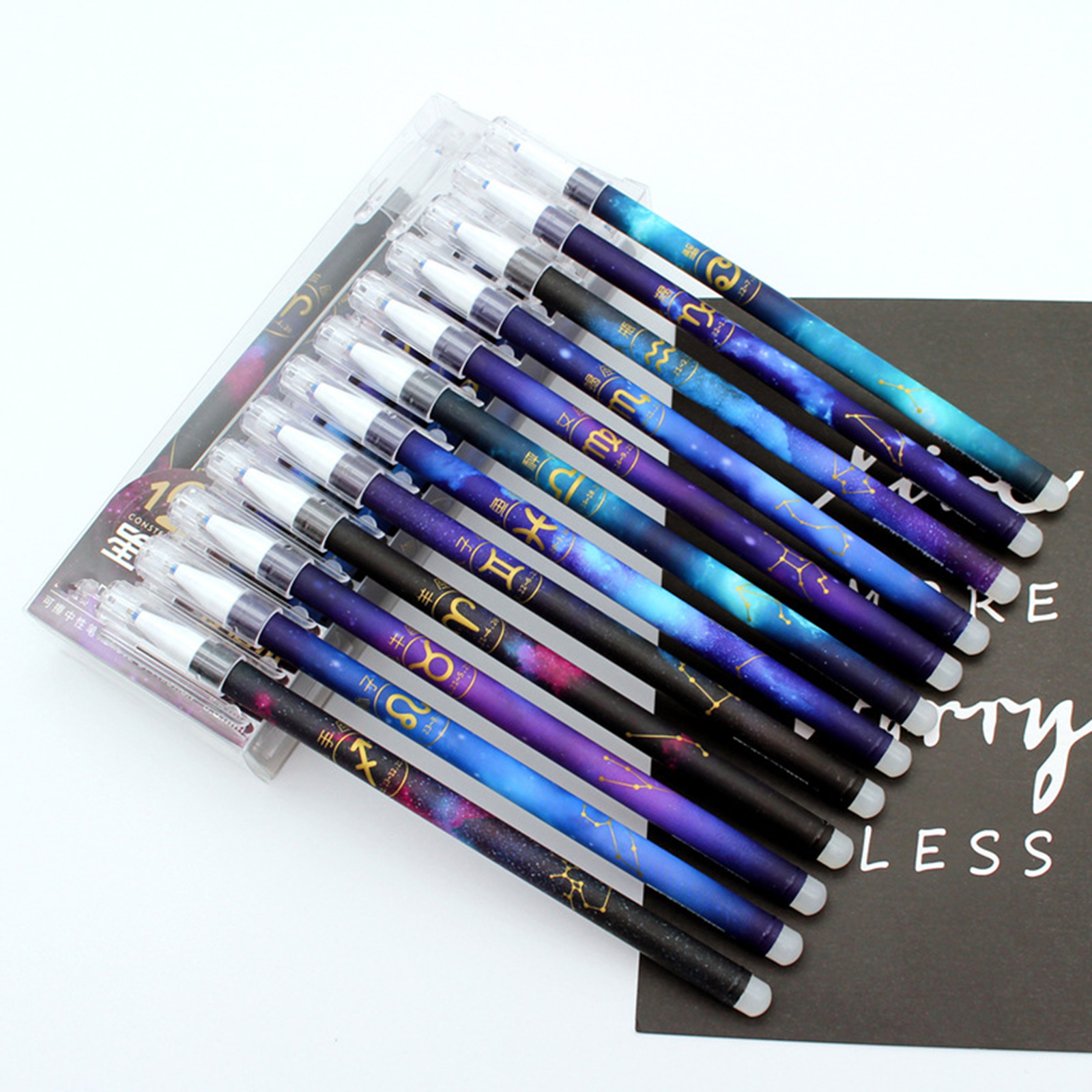 12 PCS Constellation Gel Pen Erasable Ink Pen Students Stationery School Office Supply Gift