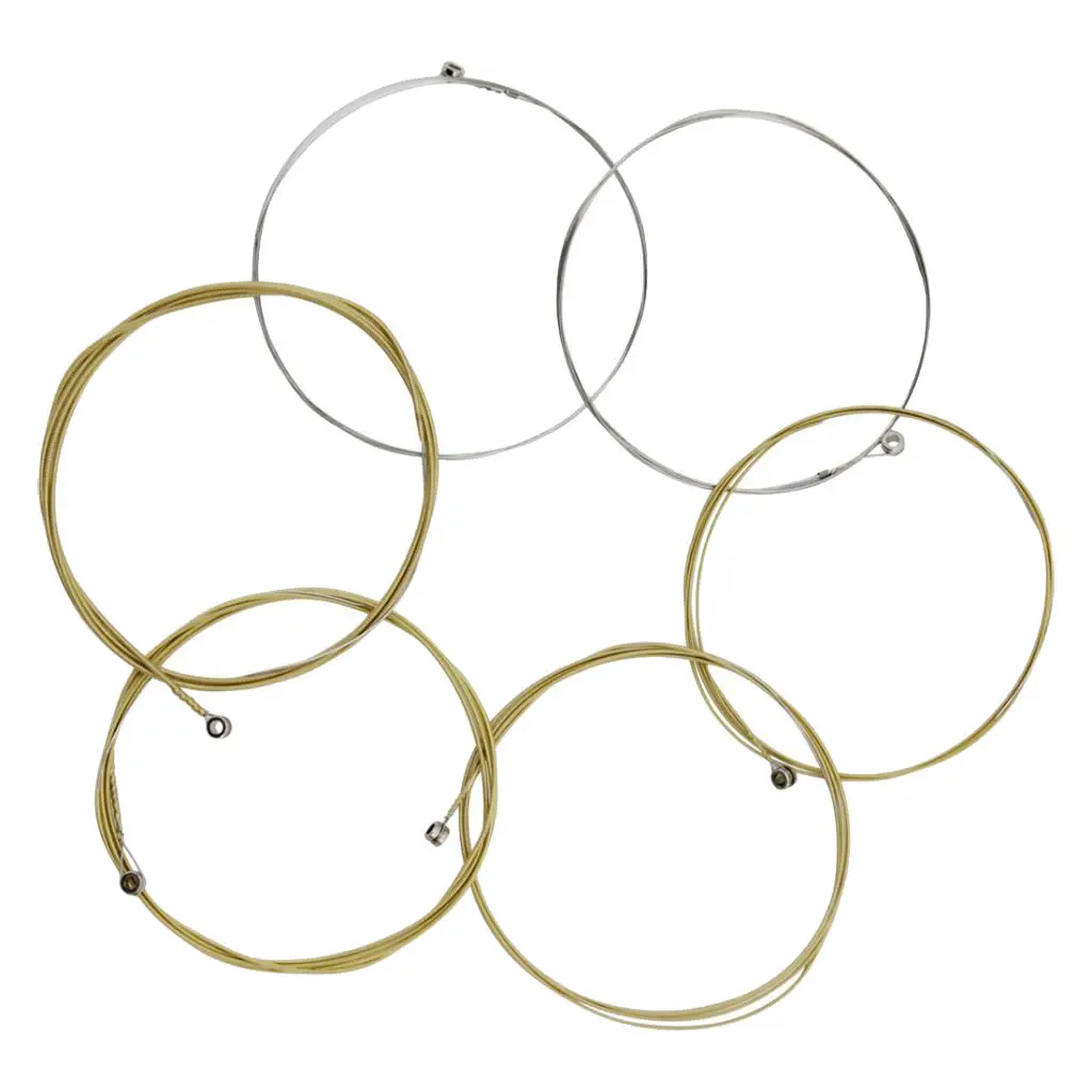 6pcs Acoustic Folk Guitar Strings, Steel Core and Copper Alloy Wound, Replacement Parts for Guitar