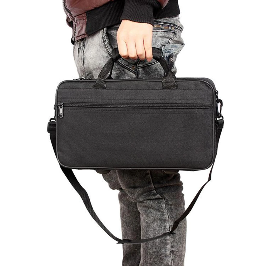 600D Water-resistant Foam Cotton Padded Clarinet Case Clarinet Gig Bag Clarinet Storage Carrying Protective Case