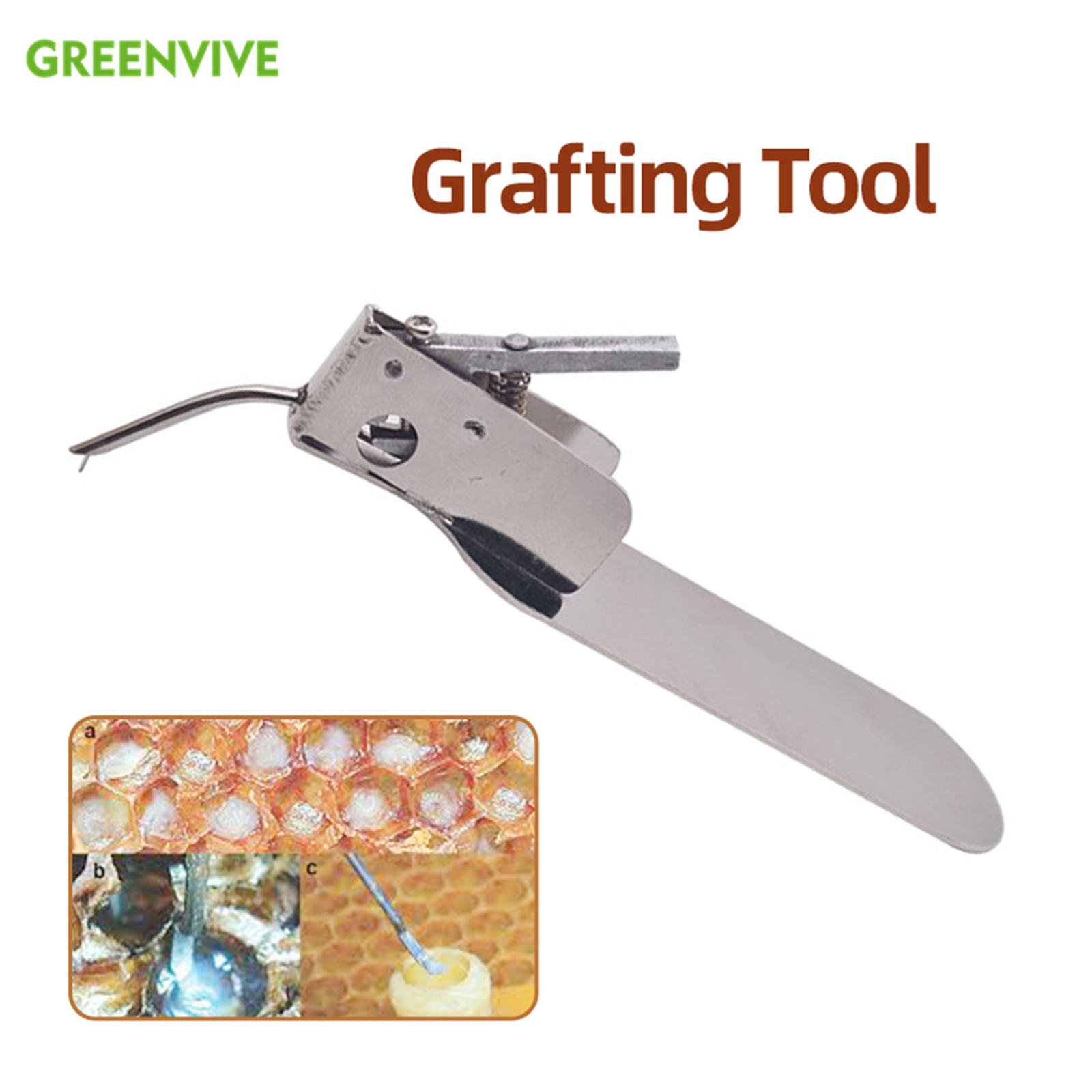 Stainless Steel Worm Grafting Tool with Spare Tongue for Moving Queen Bee Larva Beekeeping Grafting Tackle Transferring Tool