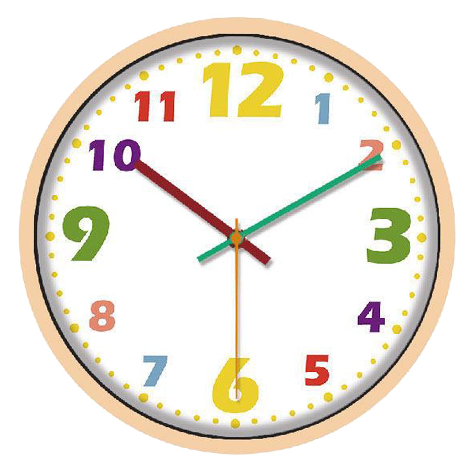 10 Inch Silent Colorful Number Kids Wall Clock Large Decorative Non ticking Wall Clock Battery Operated