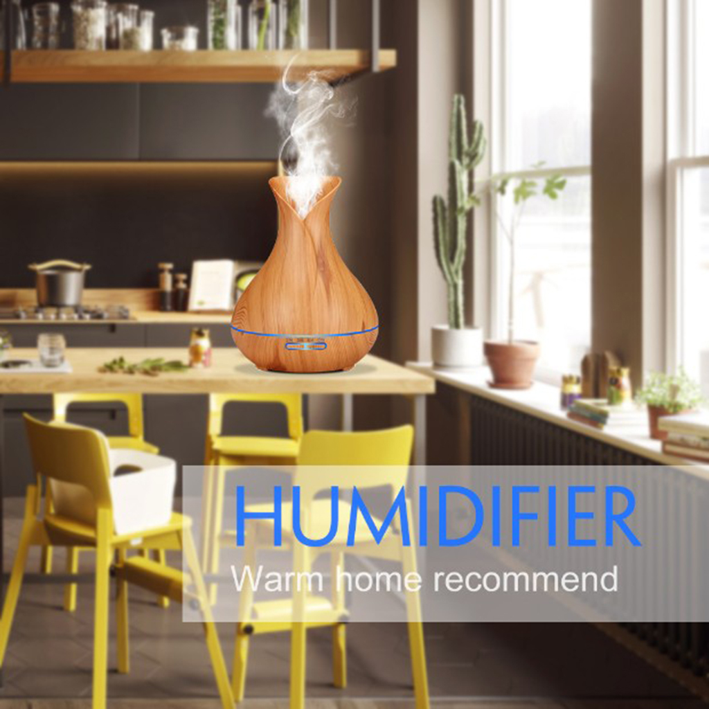 Wood Grain 500ml Essential Oil Aroma Diffuser Air Mist Humidifier Purifier