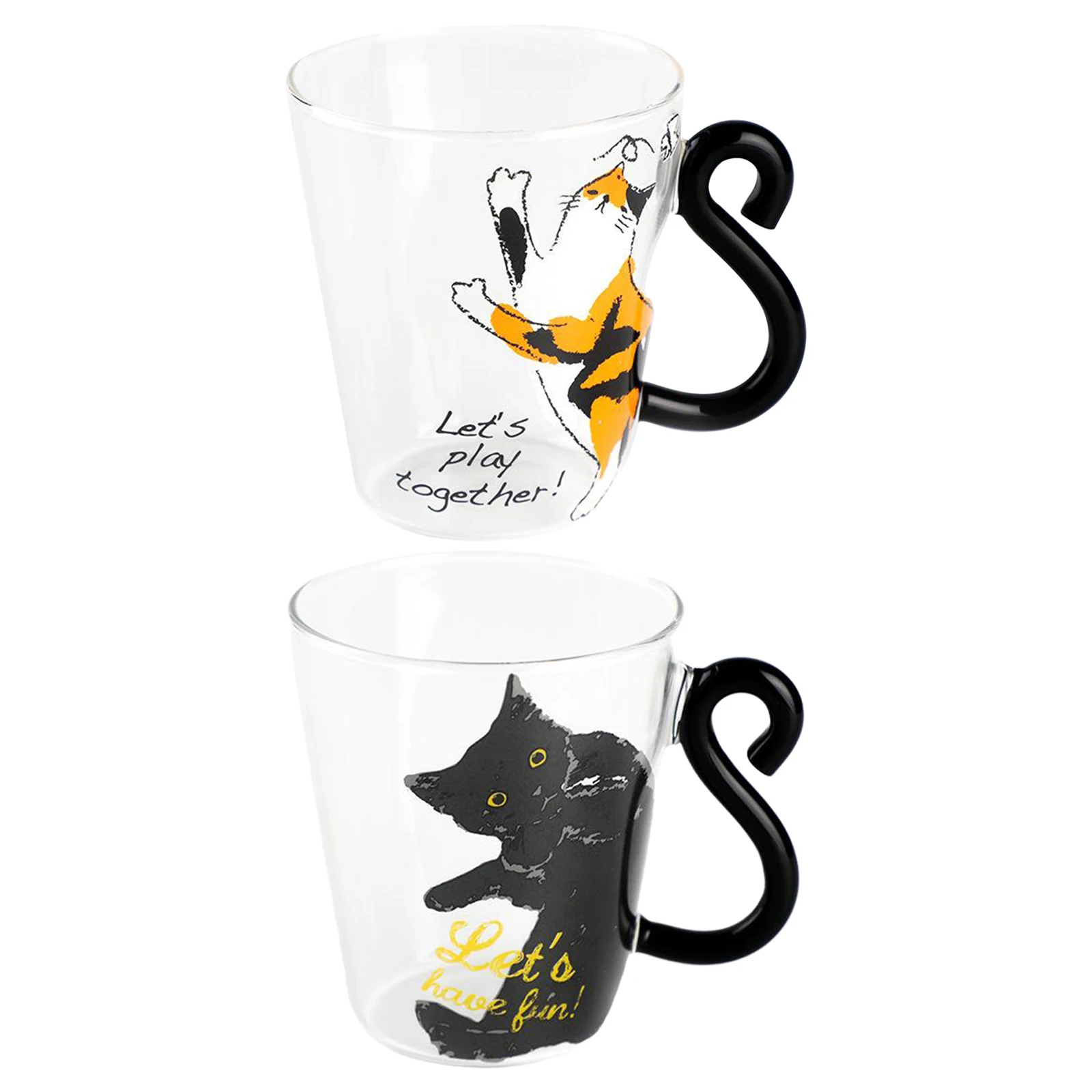 300ml Cat Glass Coffee Cup Coffee Tea Mug Milk Glass Juice Cup Friends Gift