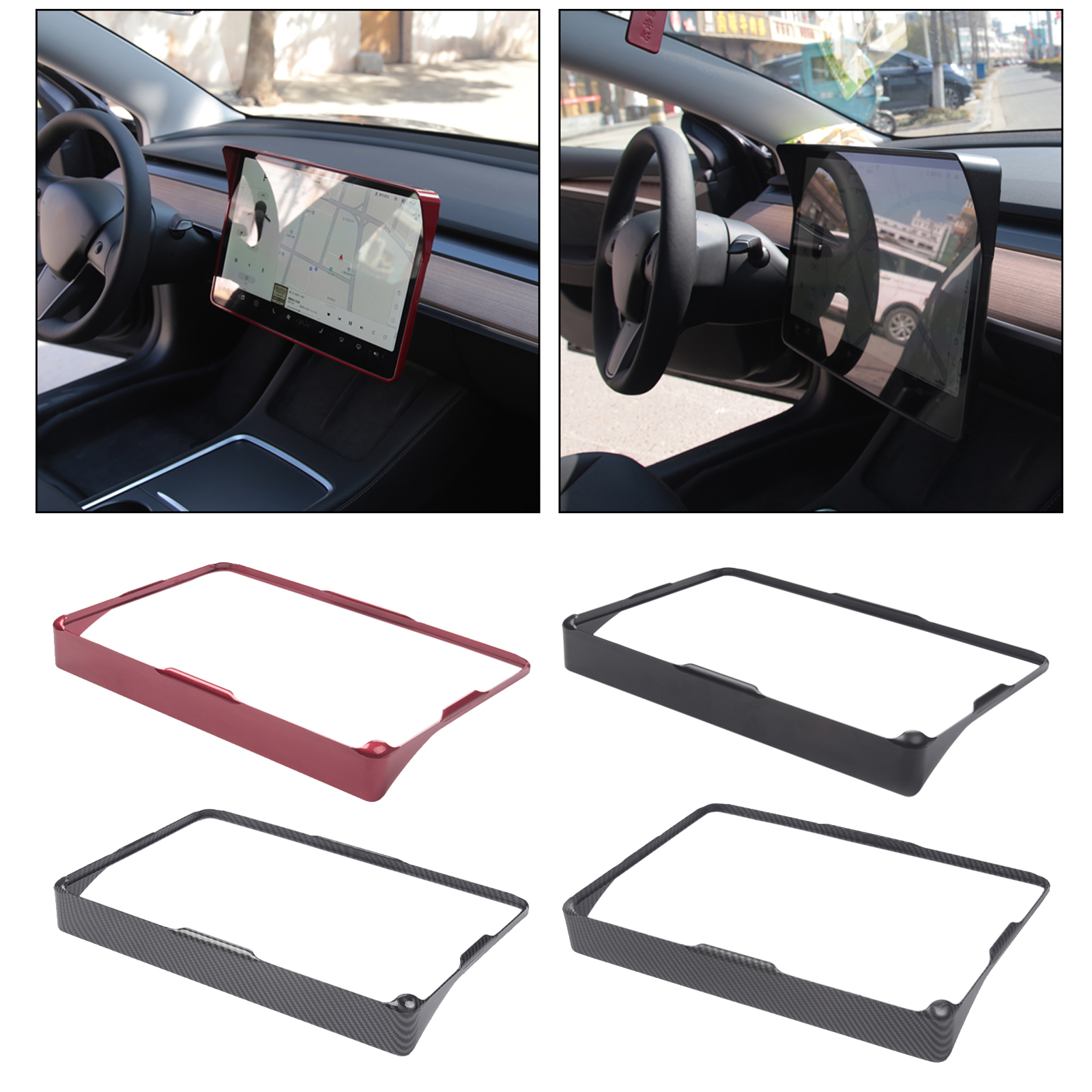 ABS Plastic Interior Screen Protection Screen Visor Frame Sunshade Car Supplies for Tesla Model 3 Y Center Navigation Screen