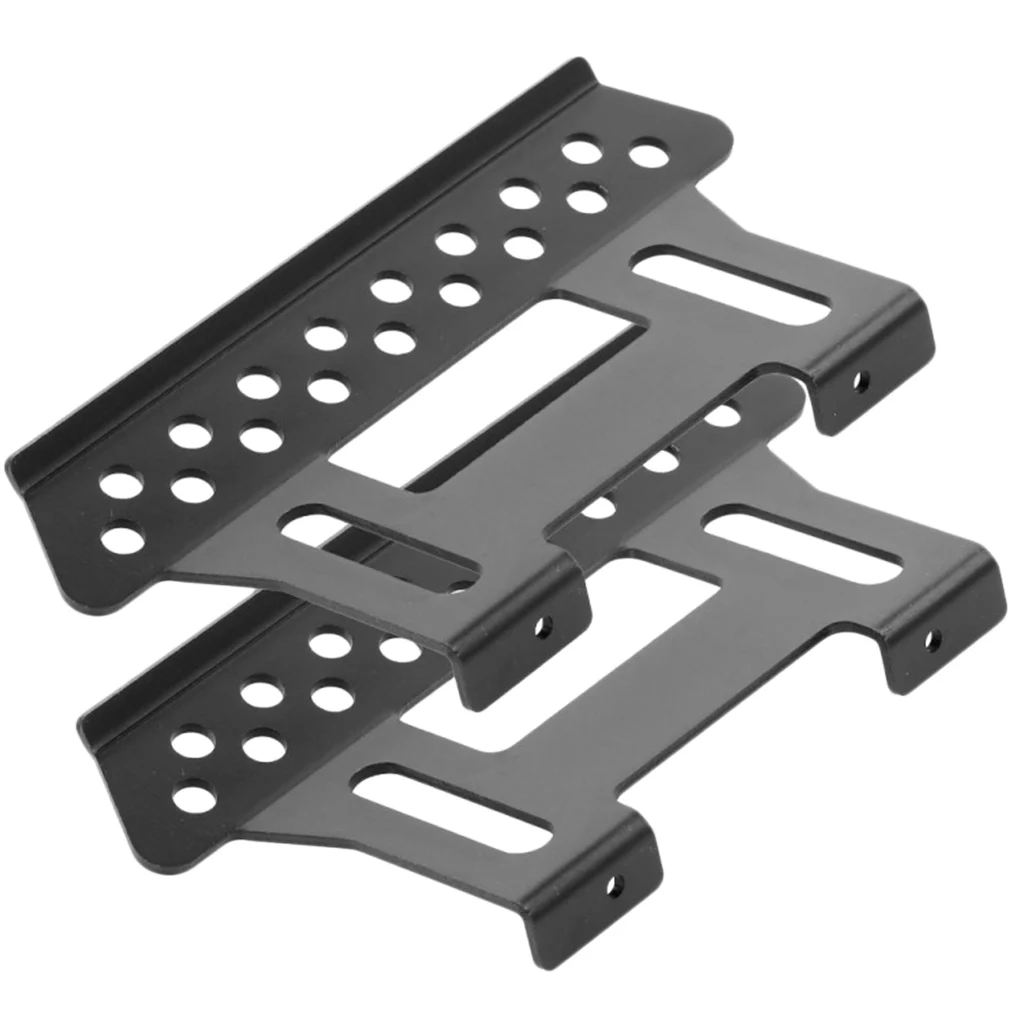 1 Pair Metal Outer Side Pedal Plates Mounting Board DIY Replacement for 1:10 Axial SCX10 D90 1/10 RC Crawler Model Car (Black)